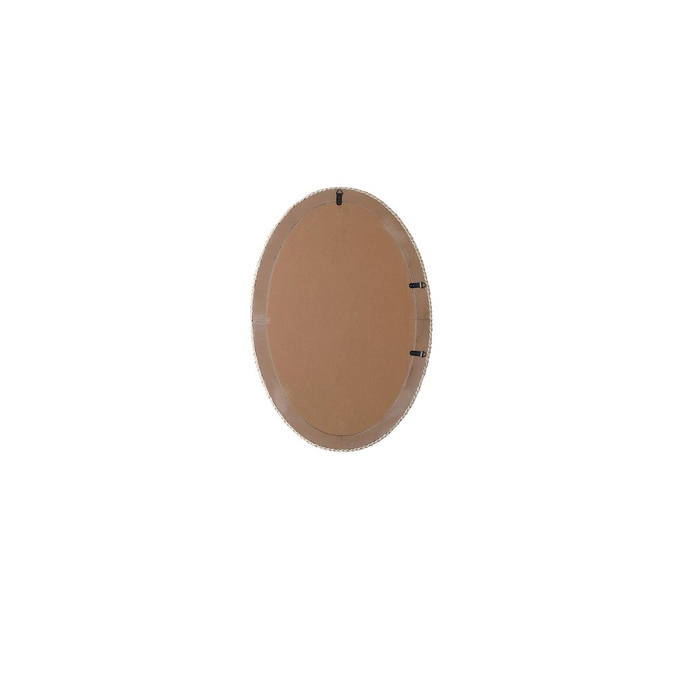 Oval Cornhusk Mirror 30x42 in Linen White