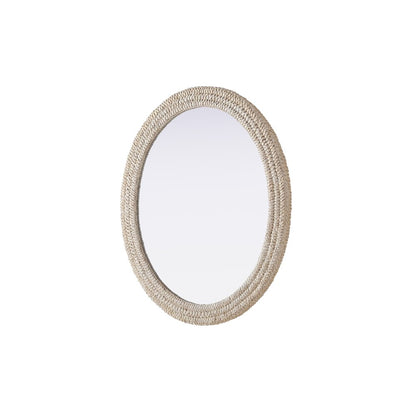 Oval Cornhusk Mirror 36x42 in Linen White