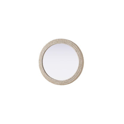 Oval Cornhusk Mirror 36x42 in Linen White