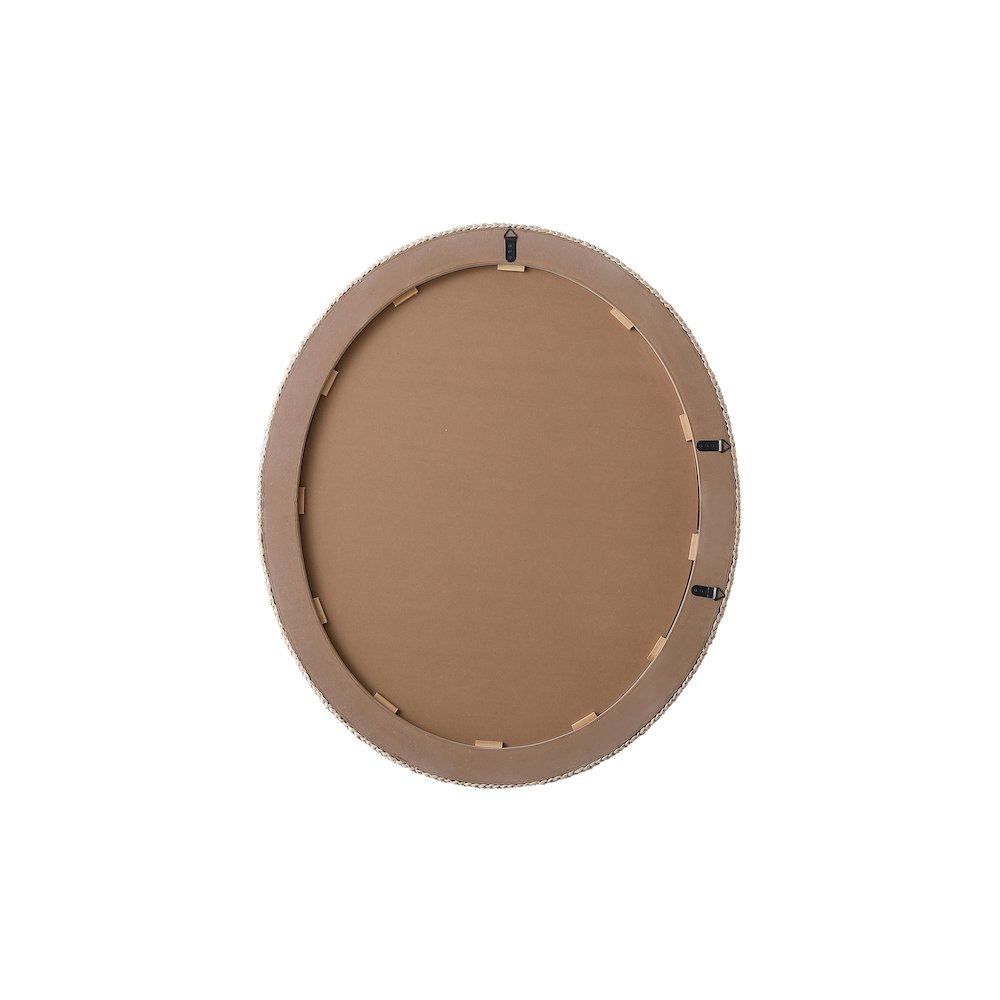 Oval Cornhusk Mirror 36x42 in Linen White