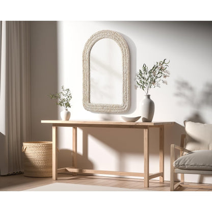 Arch Cornhusk Mirror 24x36 in Linen White