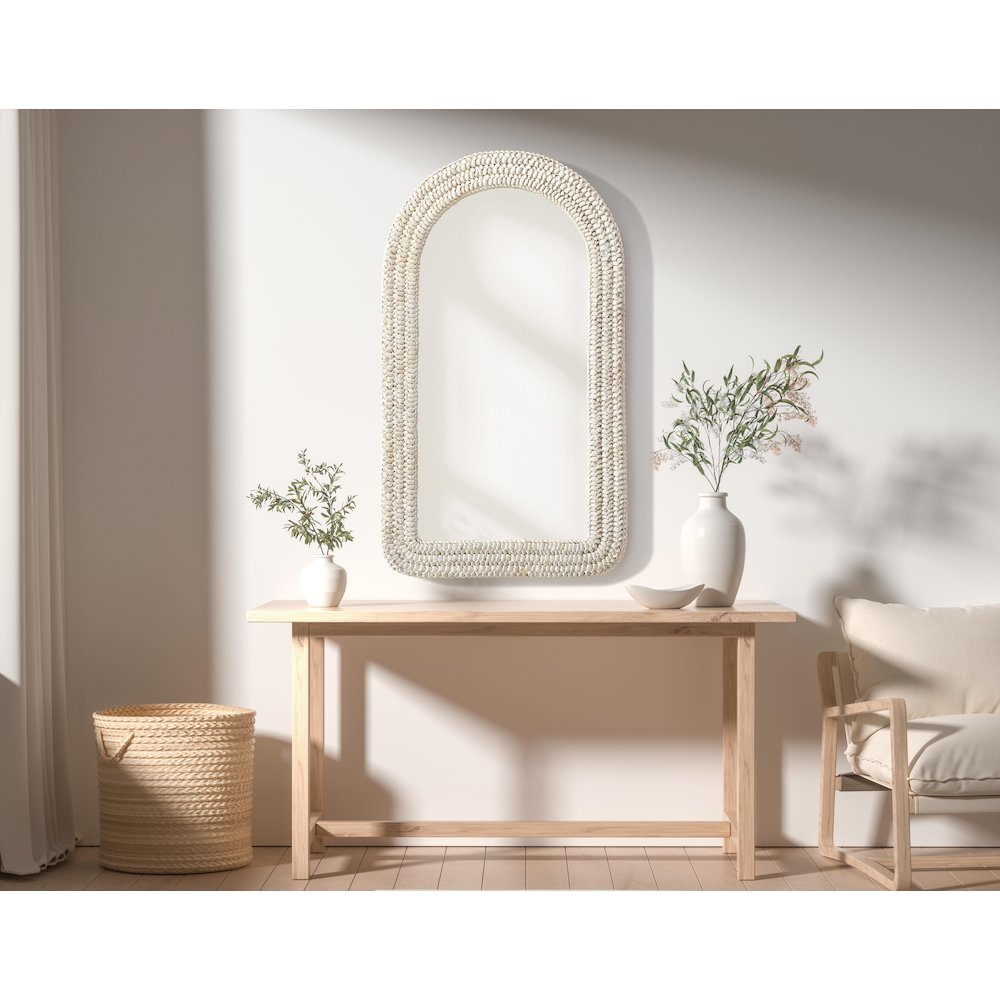 Arch Cornhusk Mirror 24x42 in Linen White