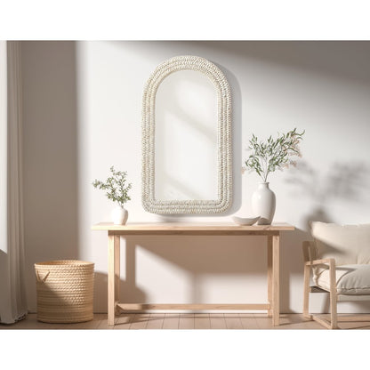Arch Cornhusk Mirror 24x42 in Linen White