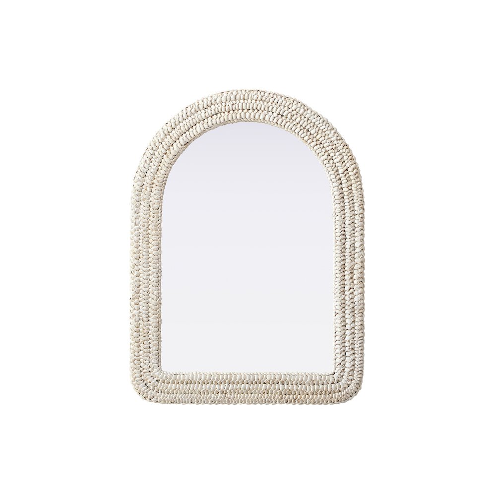 Arch Cornhusk Mirror 27x36 in Linen White