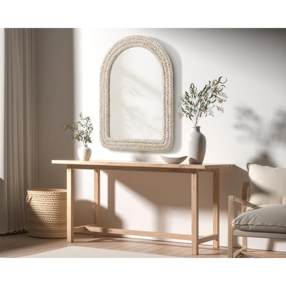 Arch Cornhusk Mirror 27x36 in Linen White