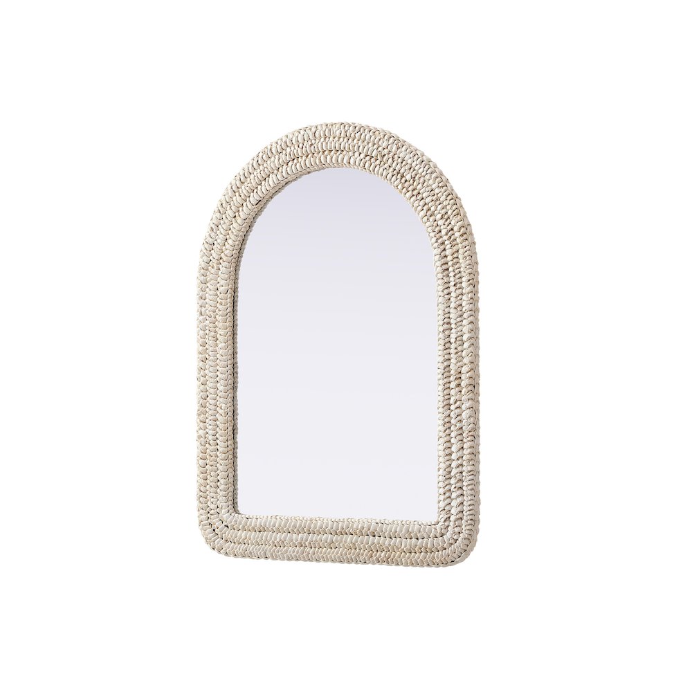 Arch Cornhusk Mirror 27x36 in Linen White