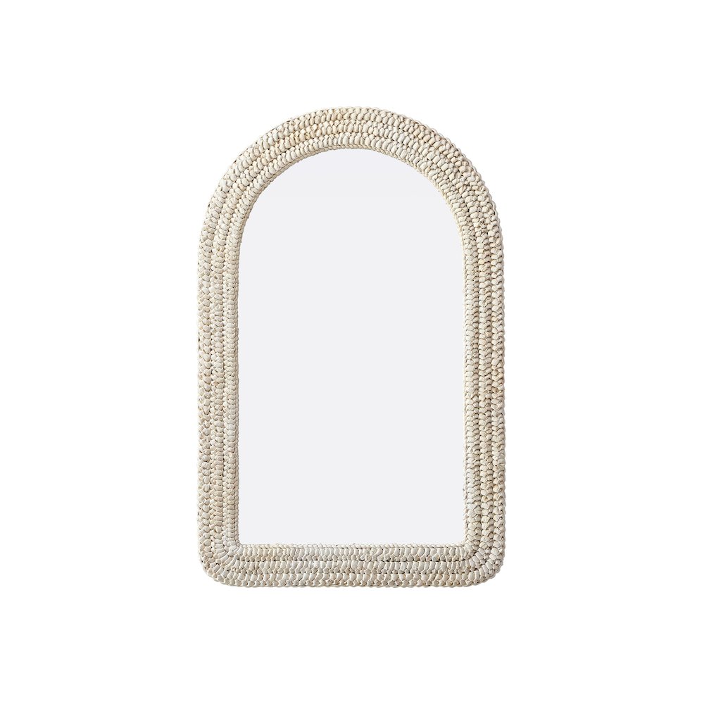 Arch Cornhusk Mirror 27x42 in Linen White