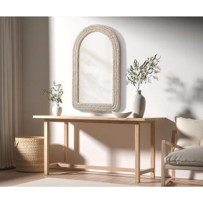 Arch Cornhusk Mirror 27x42 in Linen White