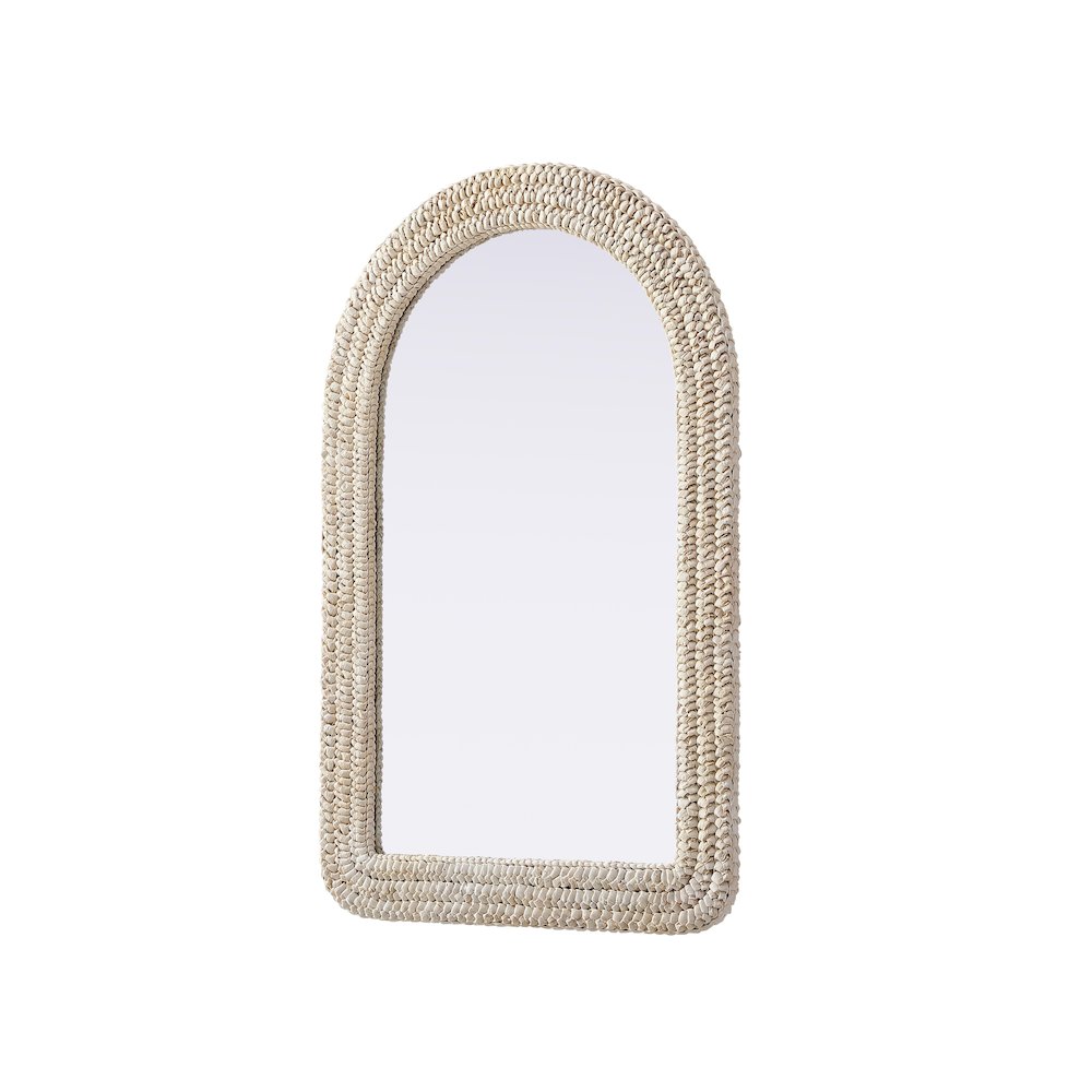 Arch Cornhusk Mirror 27x42 in Linen White