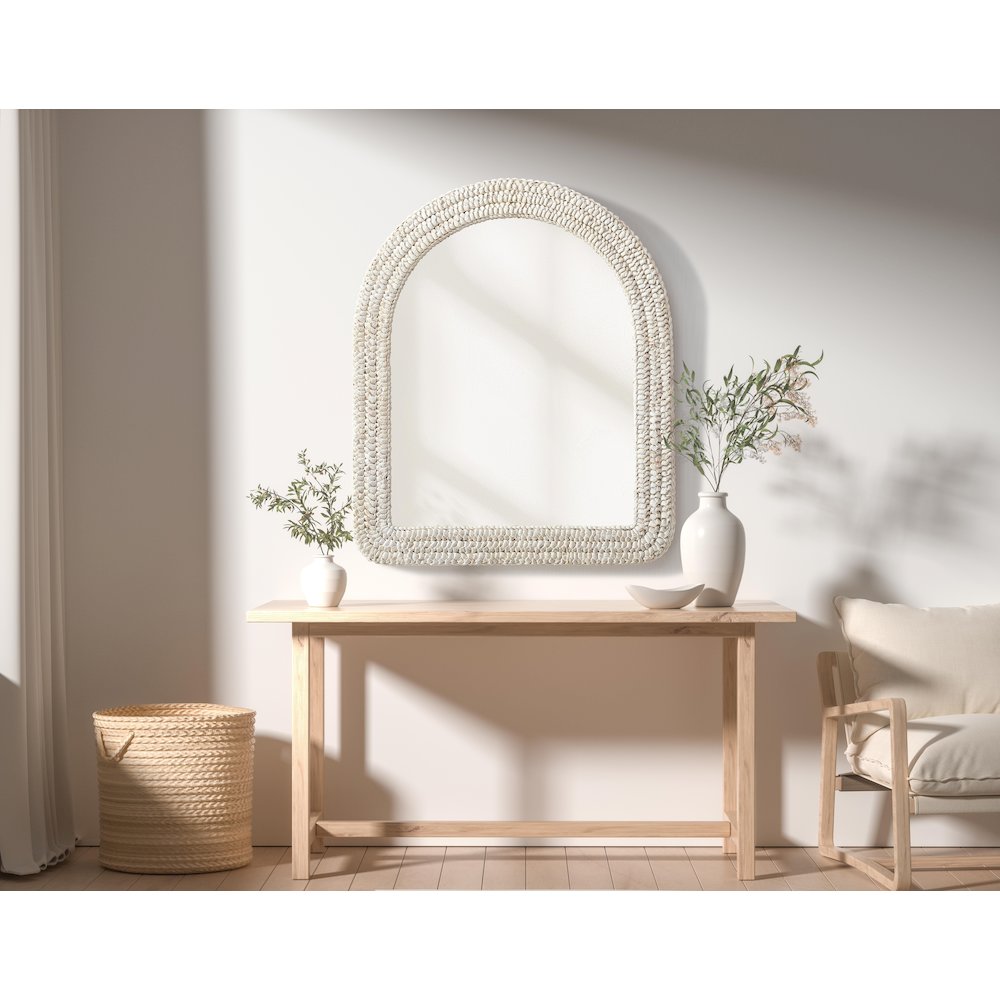Arch Cornhusk Mirror 30x36 in Linen White