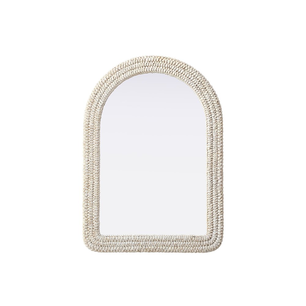 Arch Cornhusk Mirror 30x42 in Linen White