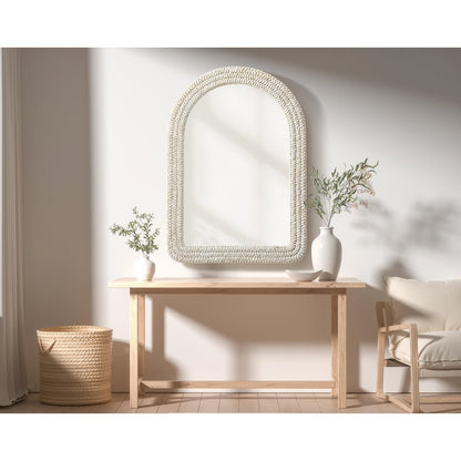 Arch Cornhusk Mirror 30x42 in Linen White