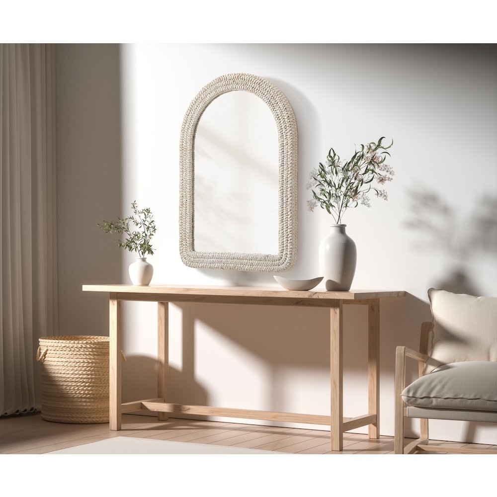 Arch Cornhusk Mirror 30x42 in Linen White