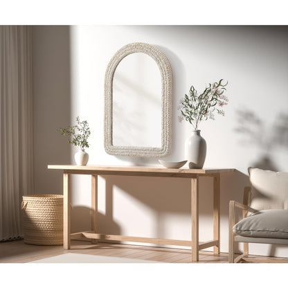 Arch Cornhusk Mirror 30x42 in Linen White