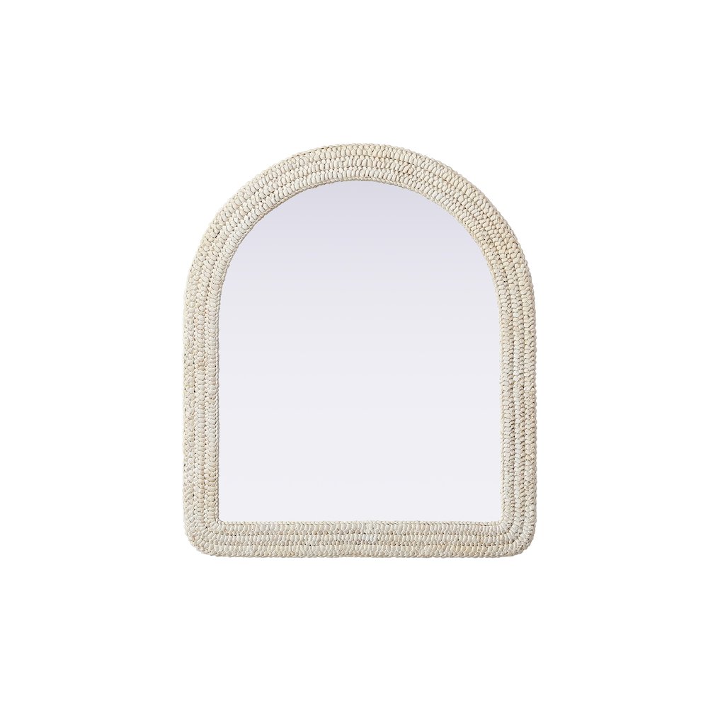 Arch Cornhusk Mirror 36x42 in Linen White
