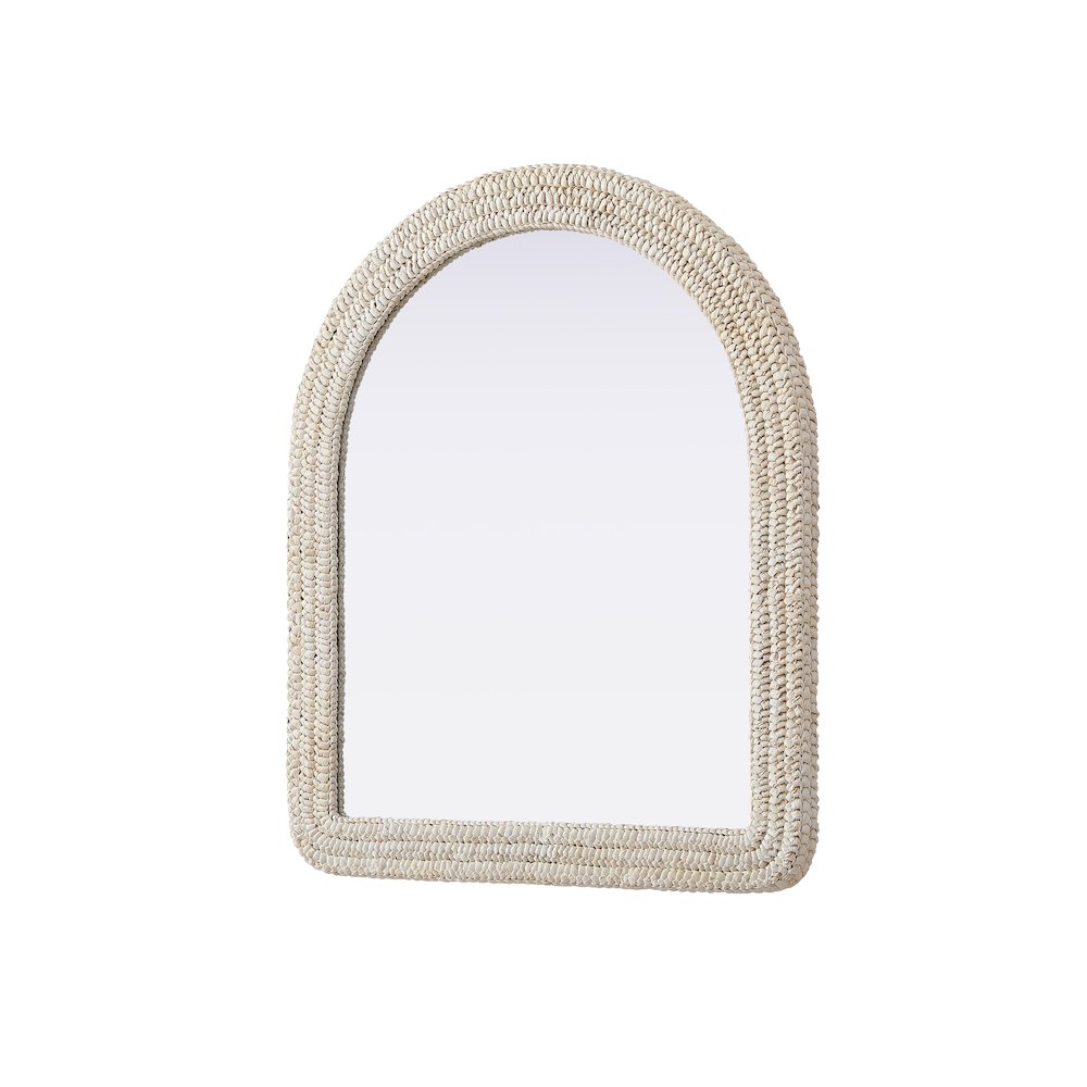 Arch Cornhusk Mirror 36x42 in Linen White
