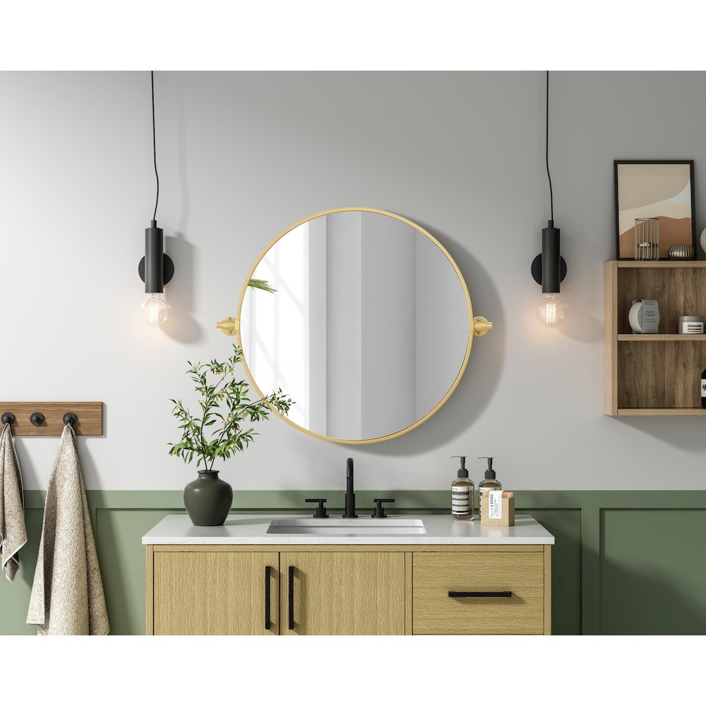 Amoura 24X24 Pivot Mirror In Brass