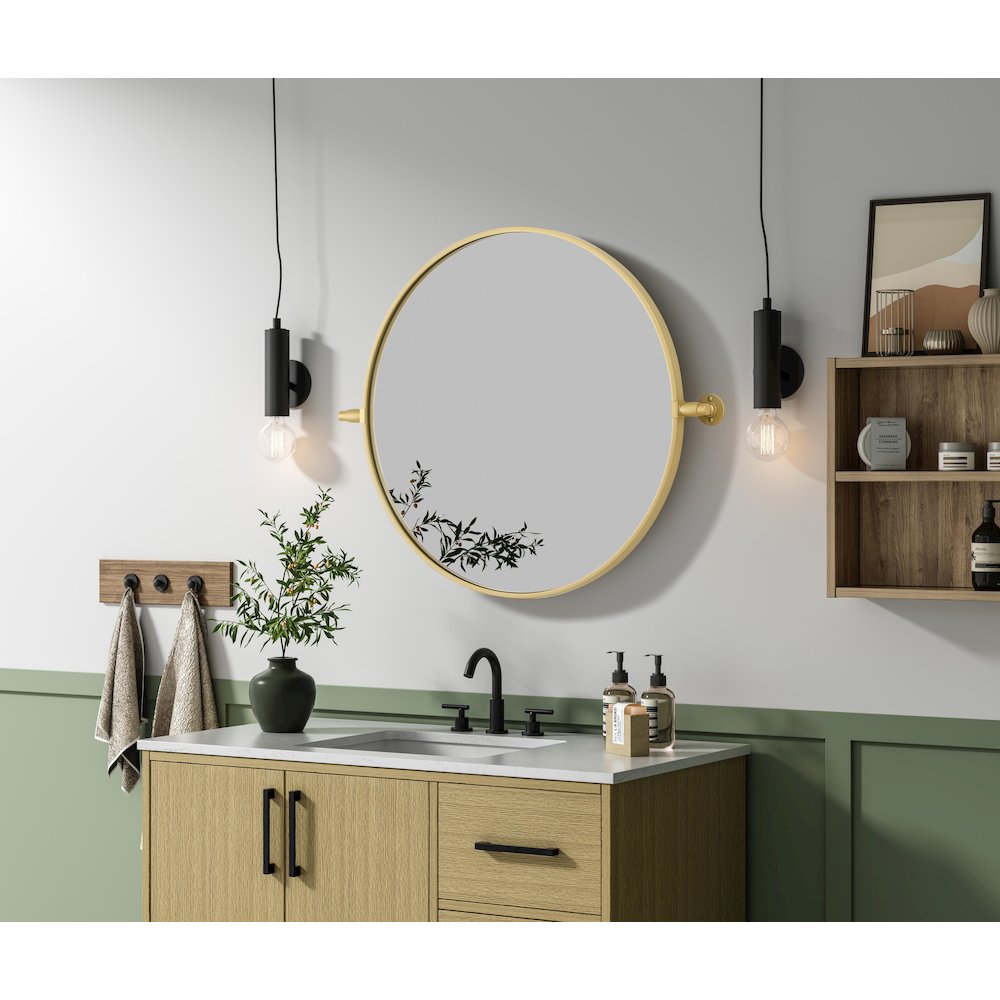 Amoura 24X24 Pivot Mirror In Brass