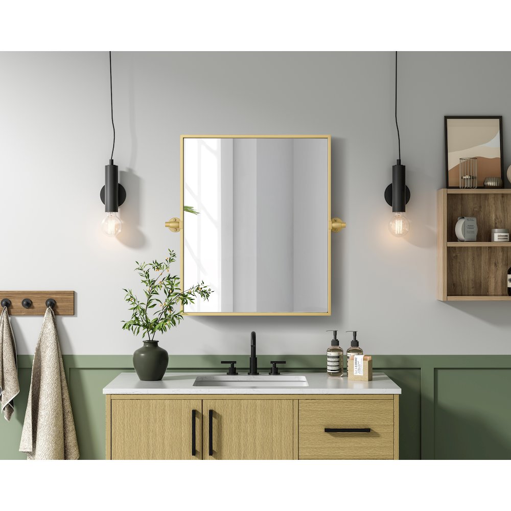 Amoura 20X24 Pivot Mirror In Brass