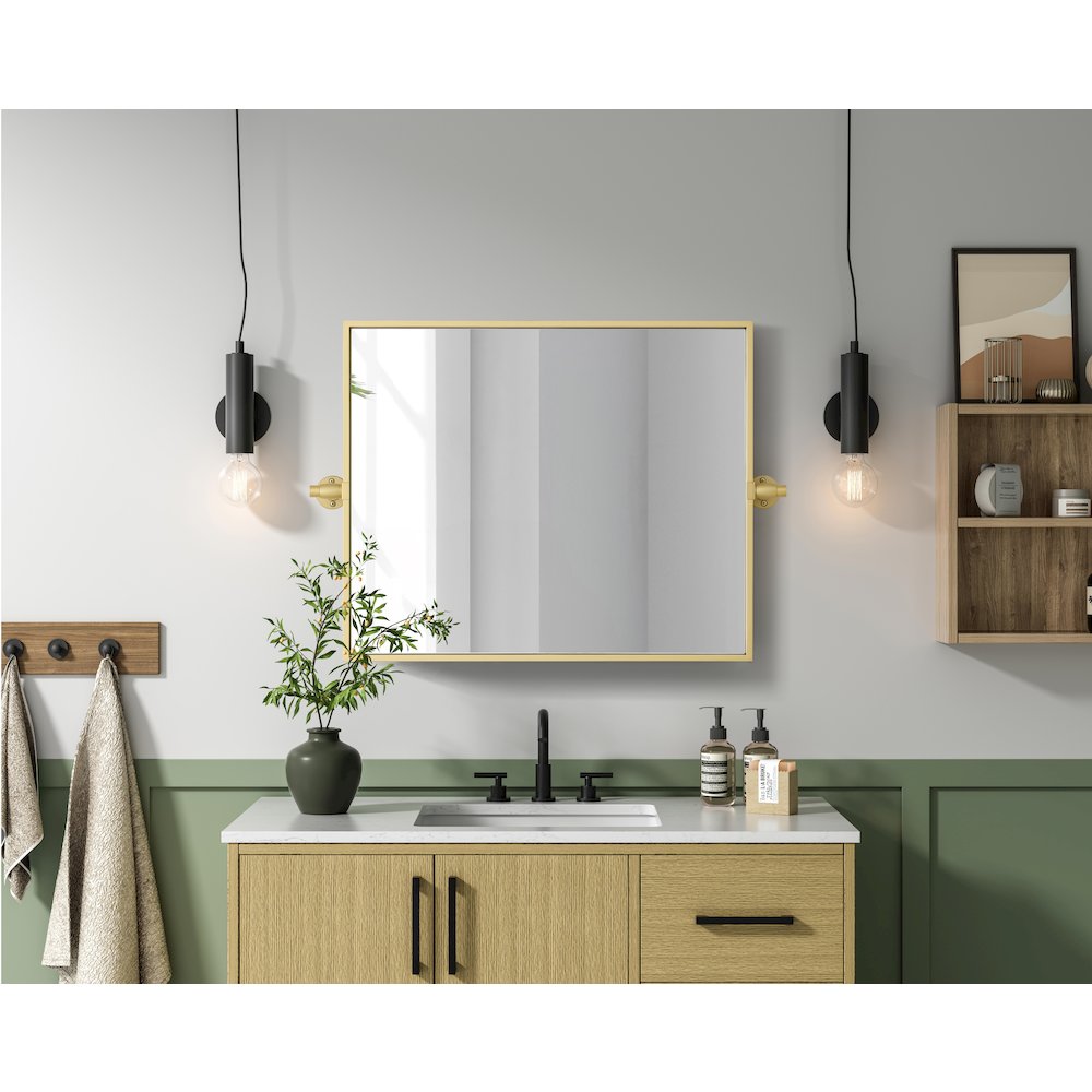 Amoura 20X24 Pivot Mirror In Brass