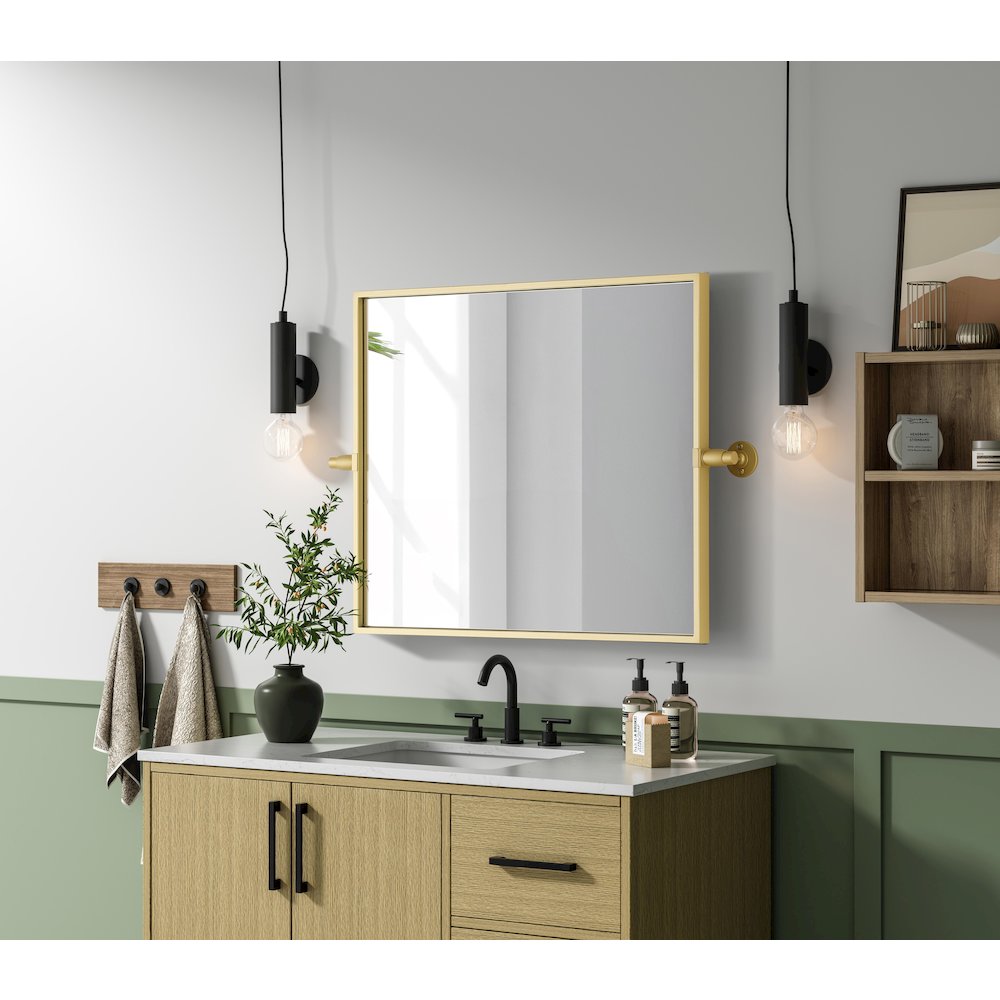 Amoura 20X24 Pivot Mirror In Brass