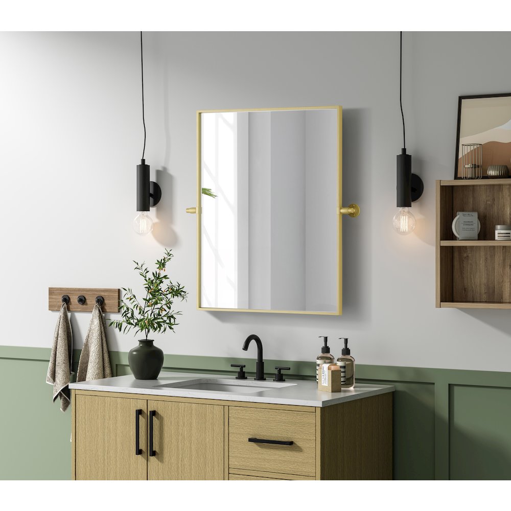 Amoura 24X30 Pivot Mirror In Brass