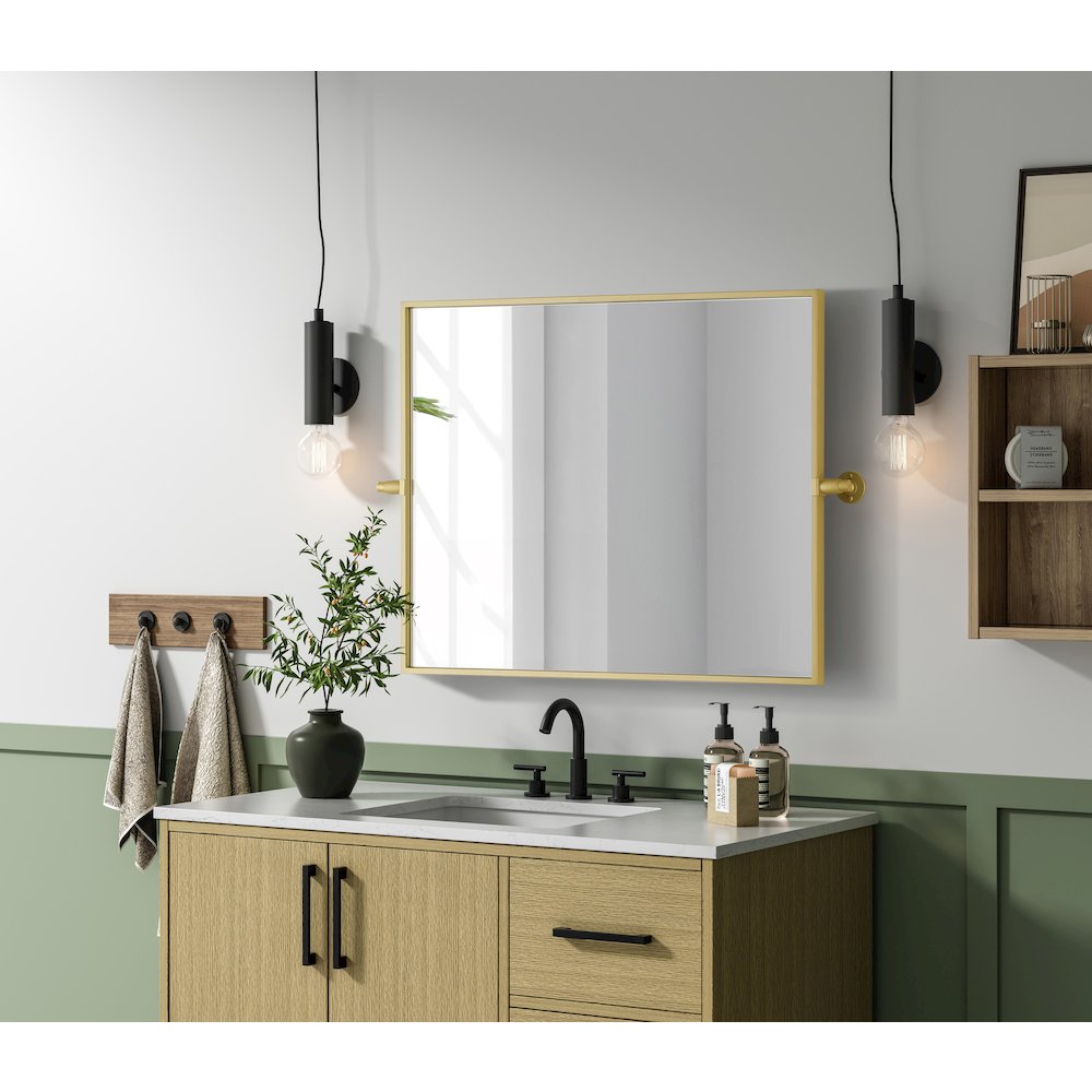 Amoura 24X30 Pivot Mirror In Brass