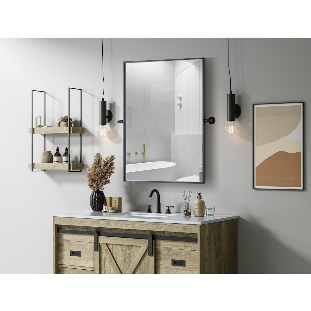 Amoura 24X32 Pivot Mirror In Black