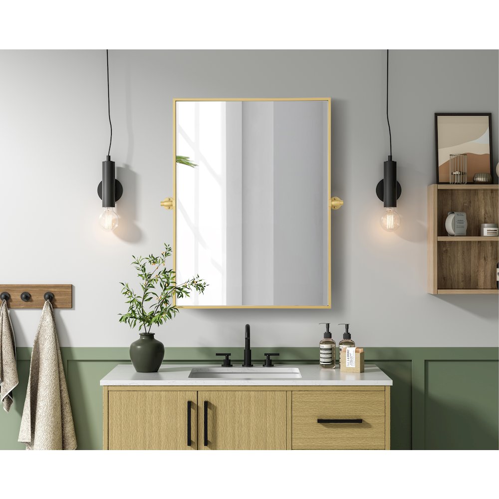 Amoura 24X32 Pivot Mirror In Brass