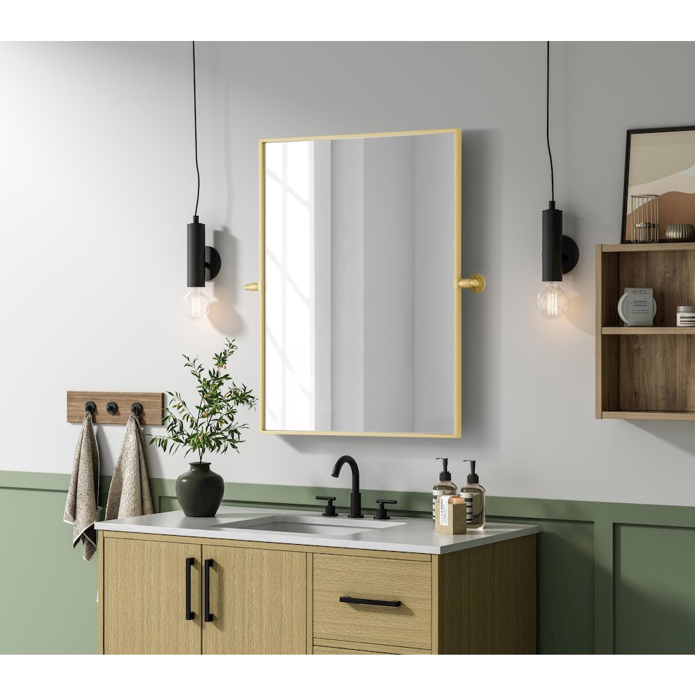 Amoura 24X32 Pivot Mirror In Brass