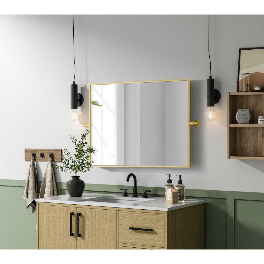Amoura 24X32 Pivot Mirror In Brass