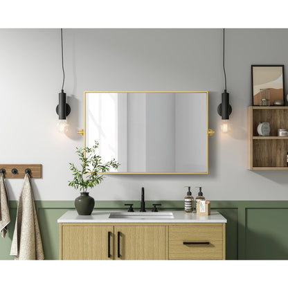 Amoura 24X36 Pivot Mirror In Brass