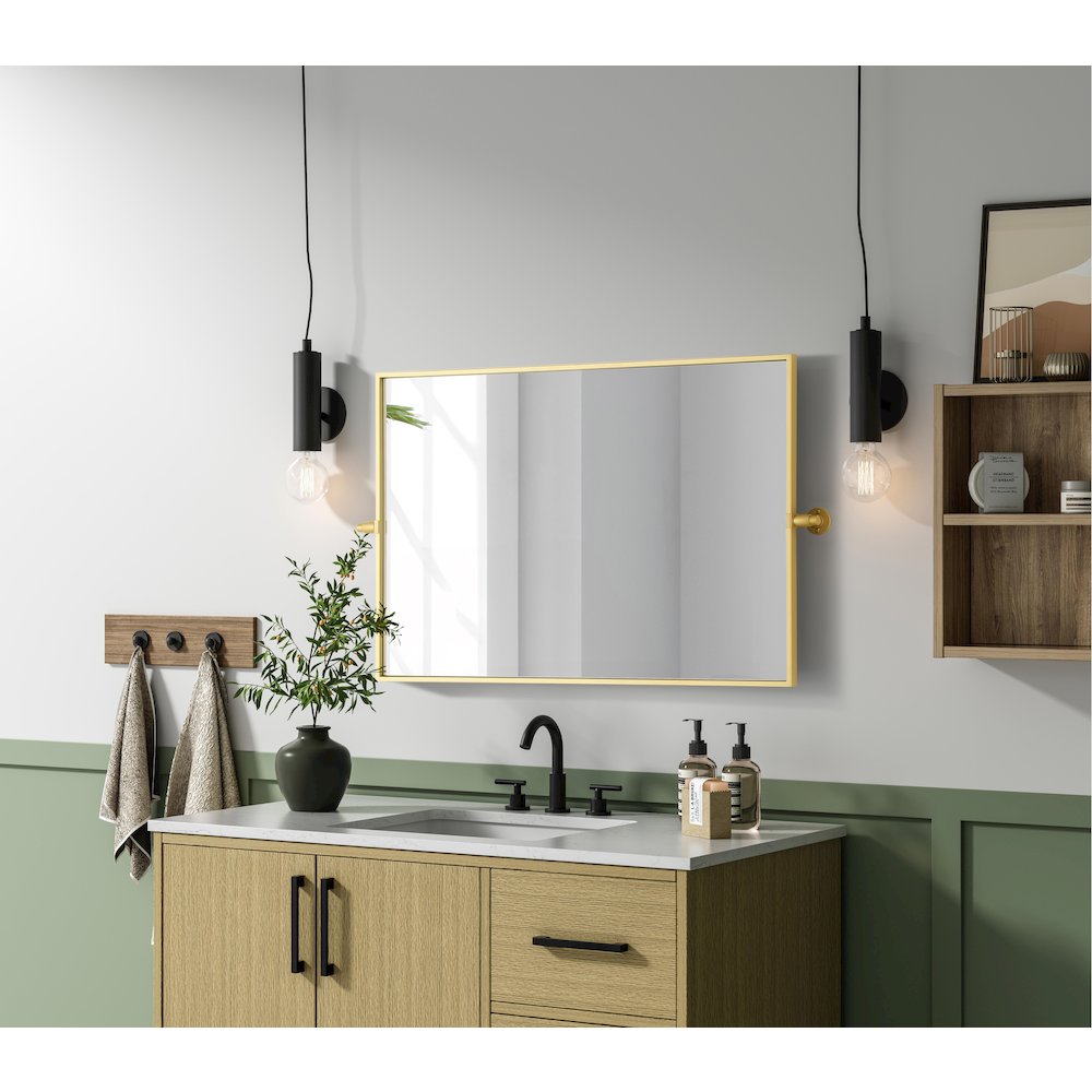 Amoura 24X36 Pivot Mirror In Brass