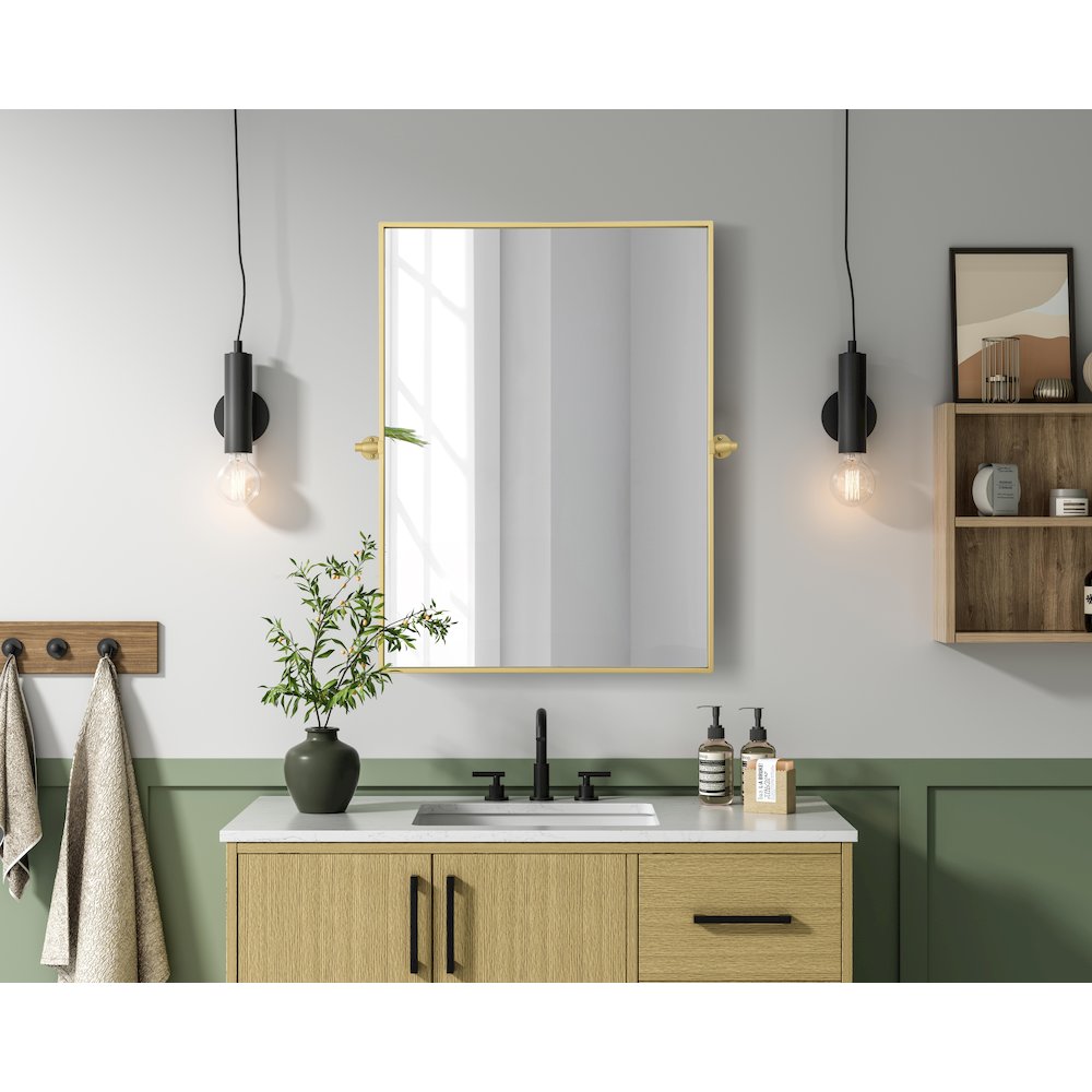 Amoura 27X36 Pivot Mirror In Brass