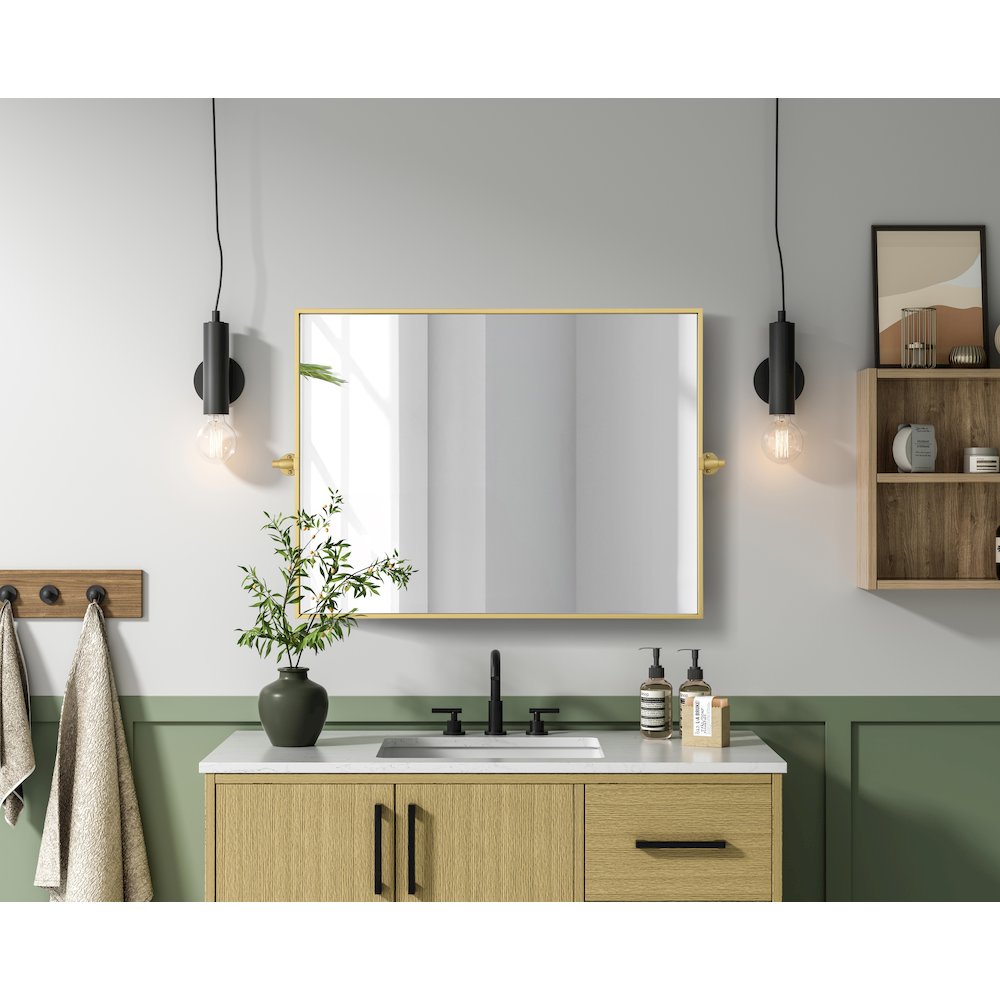 Amoura 27X36 Pivot Mirror In Brass