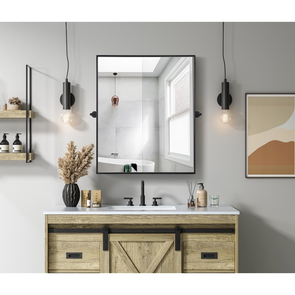 Amoura 30X36 Pivot Mirror In Black