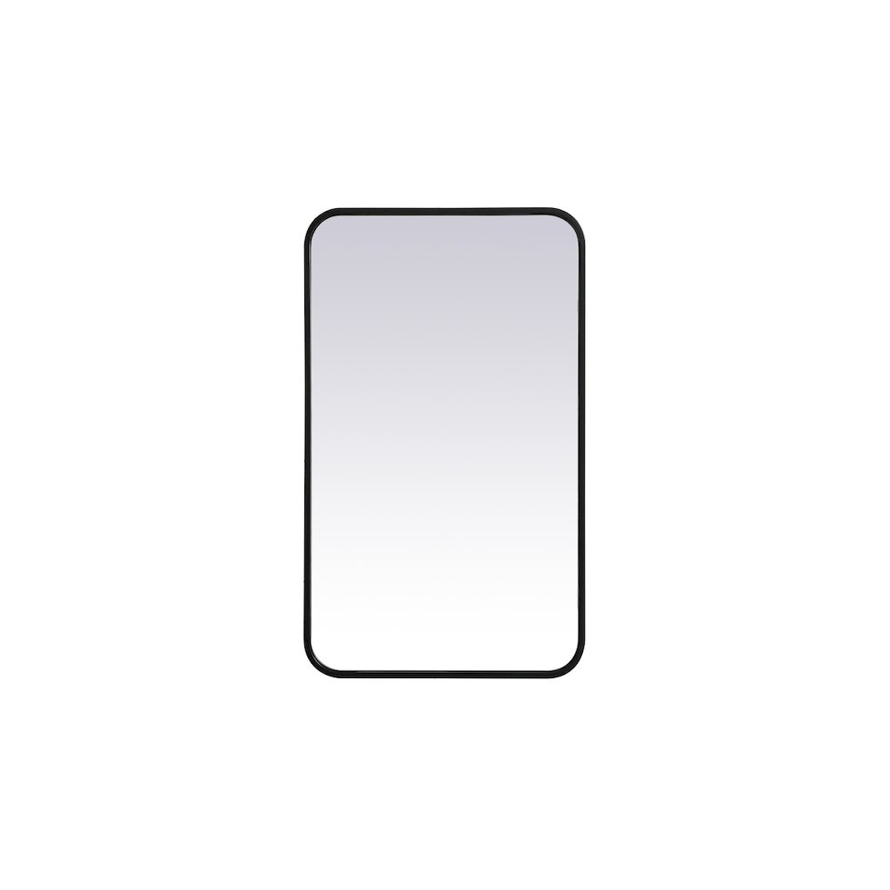 Soft corner metal rectangular mirror 18x30 inch in Black