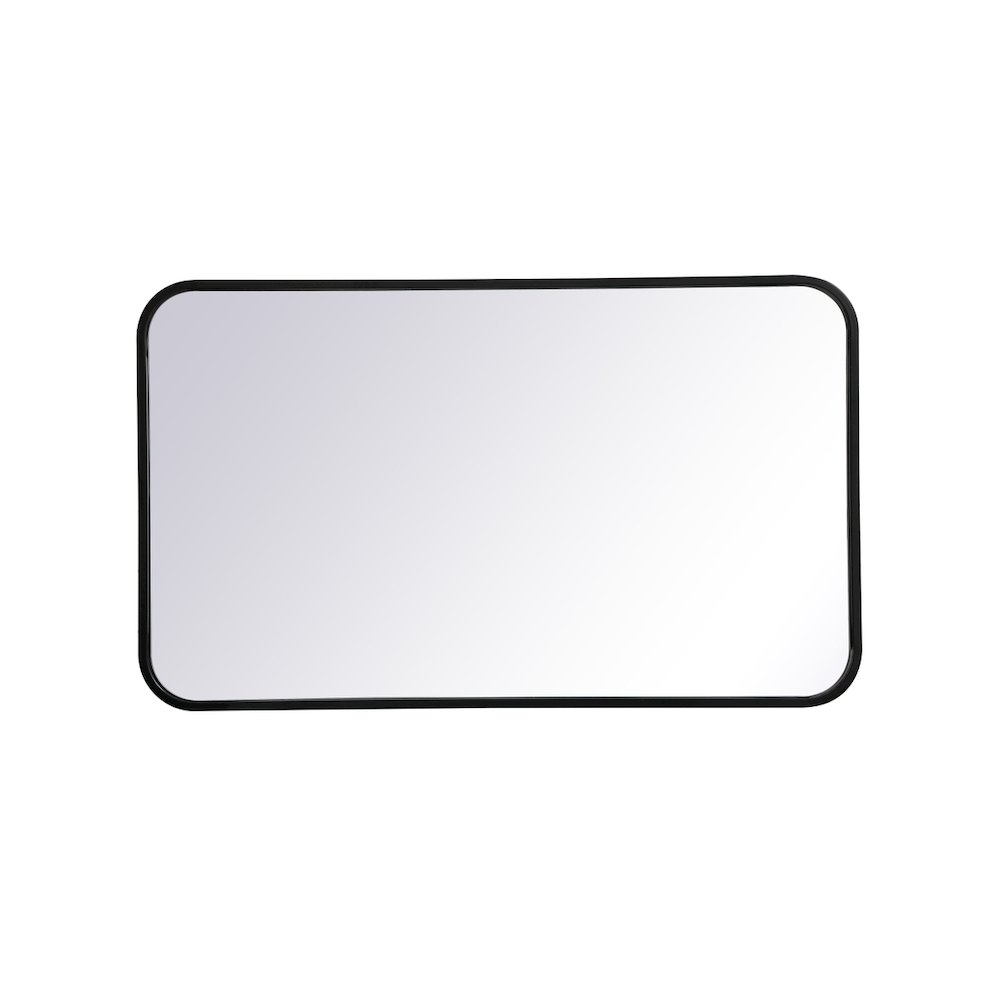 Soft corner metal rectangular mirror 18x30 inch in Black