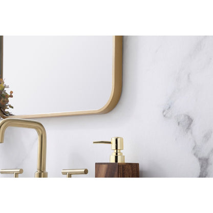 Soft corner metal rectangular mirror 18x30 inch in Brass