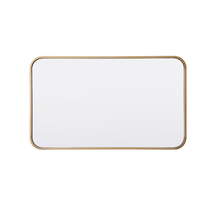 Soft corner metal rectangular mirror 18x30 inch in Brass