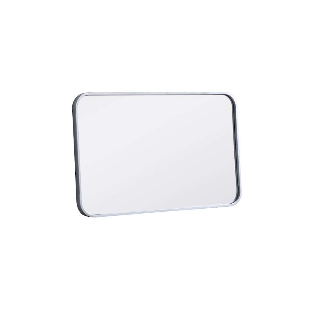 Soft corner metal rectangular mirror 18x30 inch in Silver