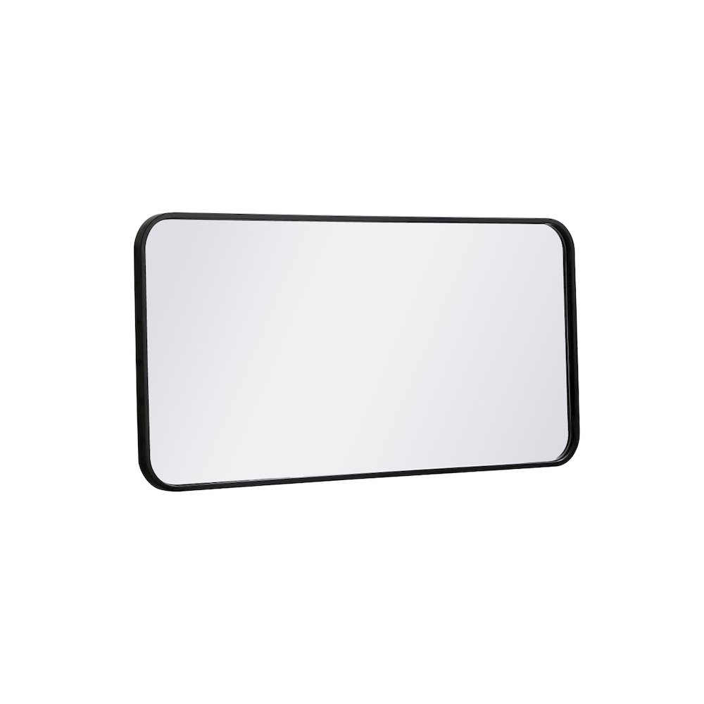 Soft corner metal rectangular mirror 18x36 inch in Black
