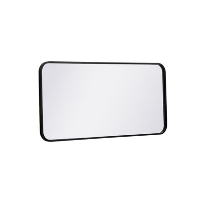 Soft corner metal rectangular mirror 18x36 inch in Black