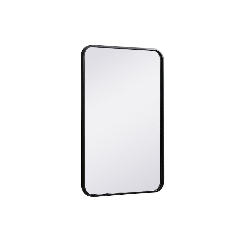 Soft corner metal rectangular mirror 20x30 inch in Black