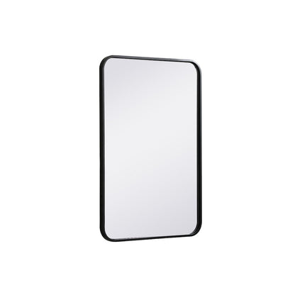 Soft corner metal rectangular mirror 20x30 inch in Black