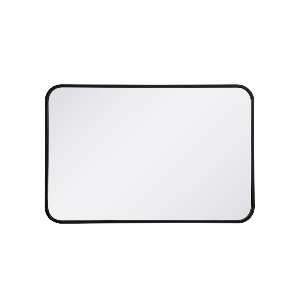 Soft corner metal rectangular mirror 20x30 inch in Black
