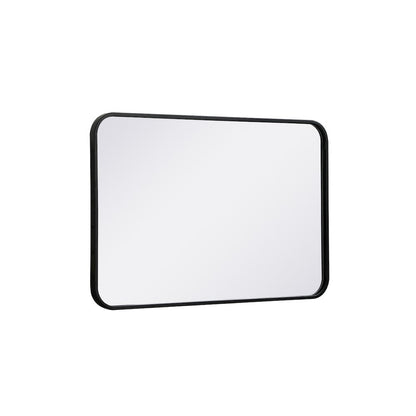 Soft corner metal rectangular mirror 20x30 inch in Black