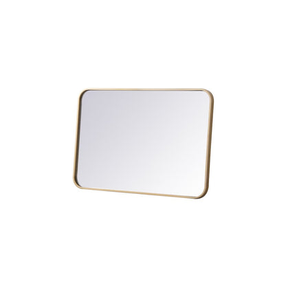 Soft corner metal rectangular mirror 20x30 inch in  Brass
