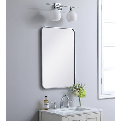Soft corner metal rectangular mirror 20x30 inch in Silver