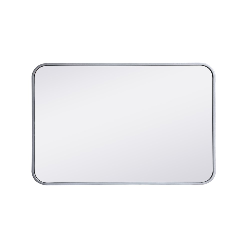 Soft corner metal rectangular mirror 20x30 inch in Silver